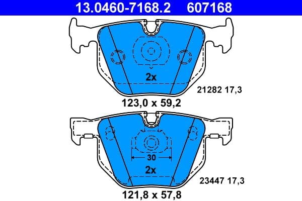 set placute frana,frana disc ATE 13.0460-7168.2