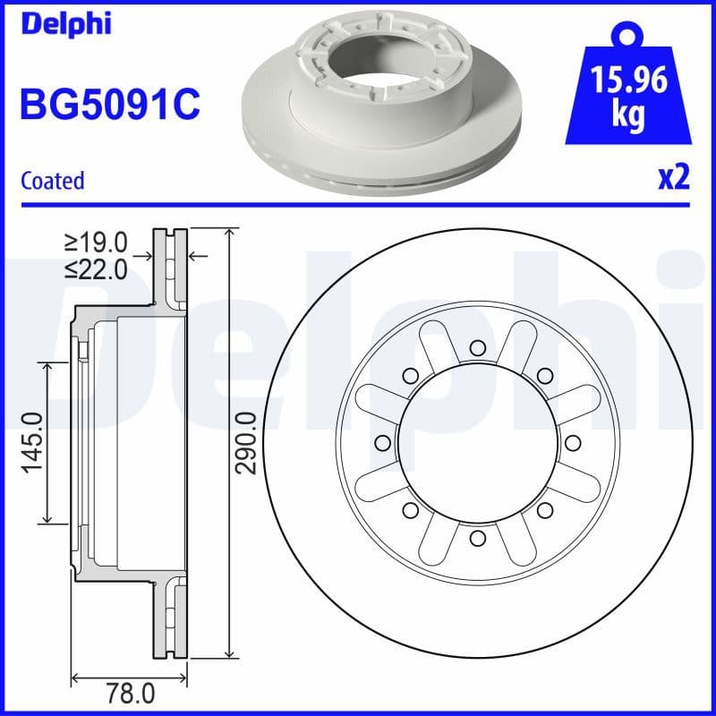 Disc frana DELPHI BG5091C