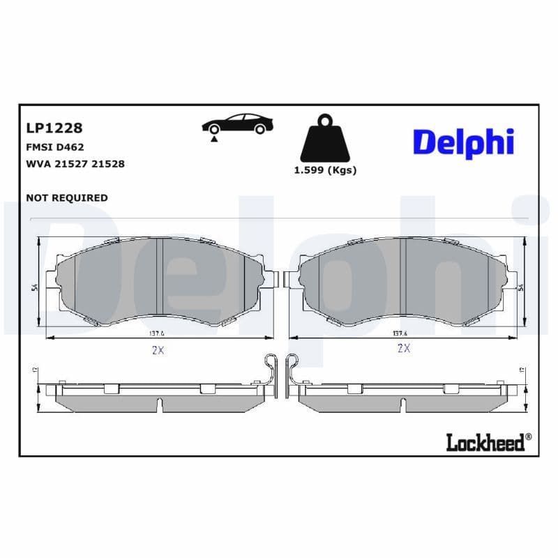 set placute frana,frana disc DELPHI LP1228