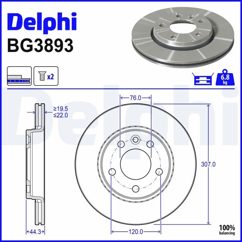 Disc frana DELPHI BG3893