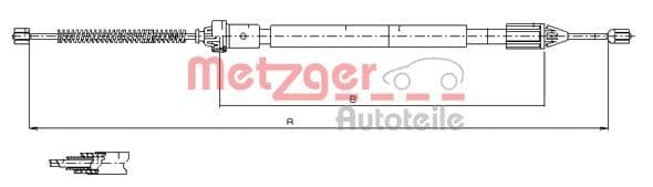 Cablu, frana de parcare METZGER 11.6598