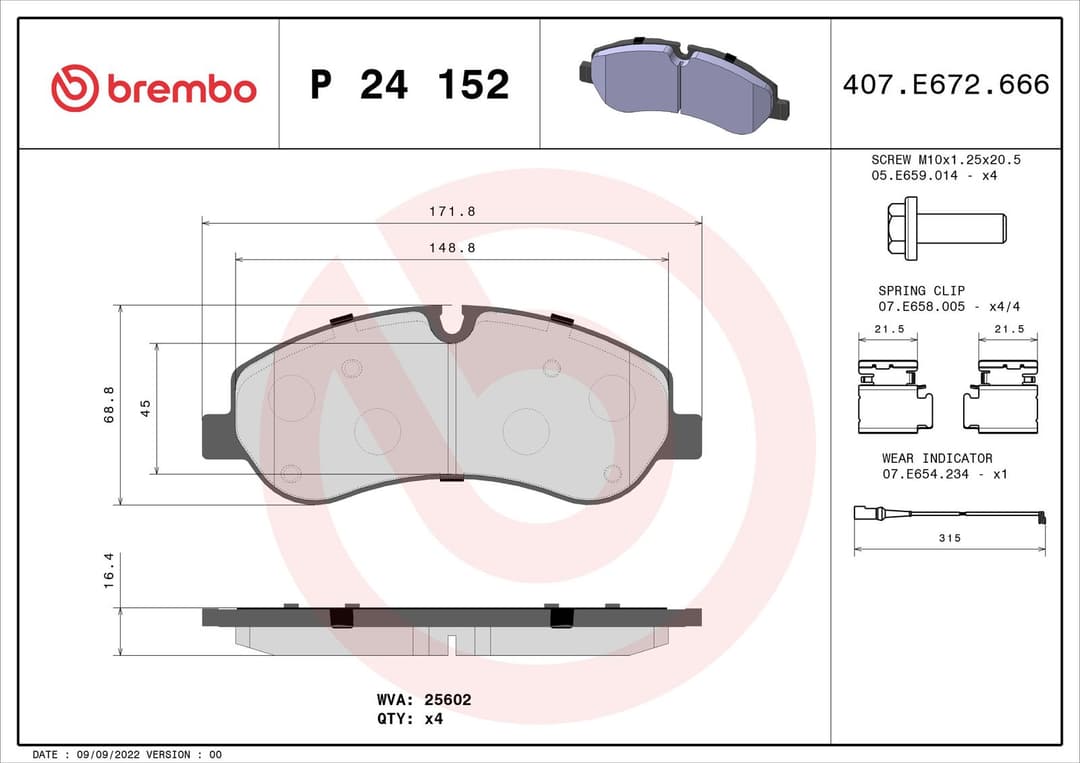 set placute frana,frana disc BREMBO PRIME LINE P 24 152