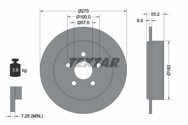 Disc frana TEXTAR 92108600