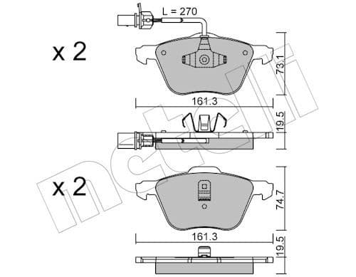 set placute frana,frana disc METELLI 22-0551-0