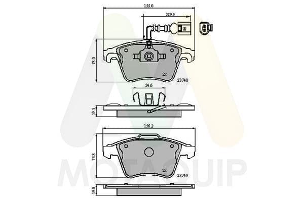 set placute frana,frana disc MOTAQUIP LVXL1170