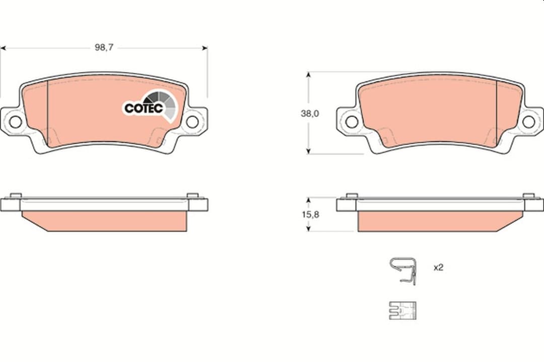 set placute frana,frana disc TRW COTEC GDB3289
