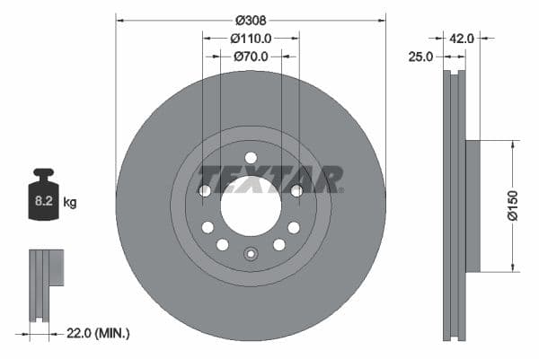 Disc frana TEXTAR 92110903