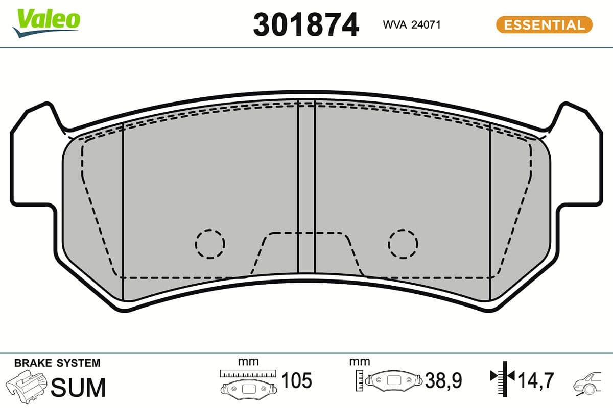 set placute frana,frana disc VALEO 301874
