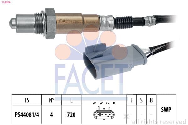 Sonda Lambda FACET Made in Italy - OE Equivalent 10.8208