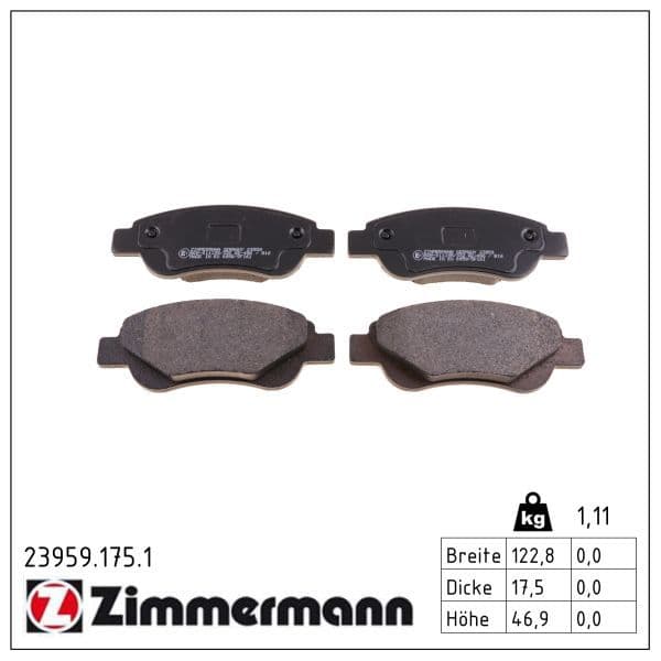 set placute frana,frana disc ZIMMERMANN 23959.175.1