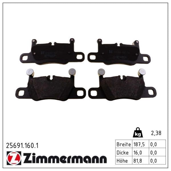 set placute frana,frana disc ZIMMERMANN 25691.160.1