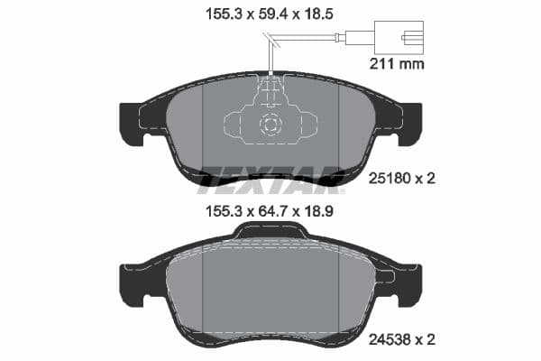 set placute frana,frana disc TEXTAR Q+ 2518001