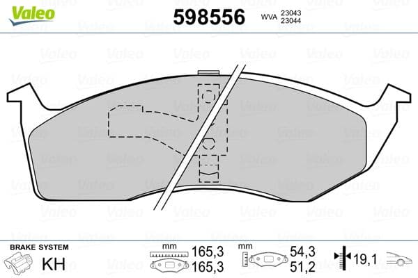 set placute frana,frana disc VALEO 598556