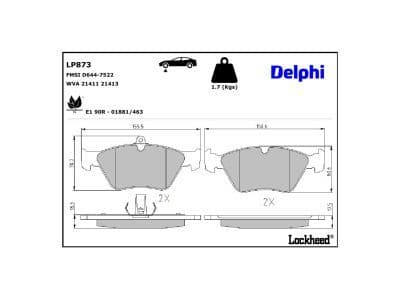set placute frana,frana disc DELPHI LP873