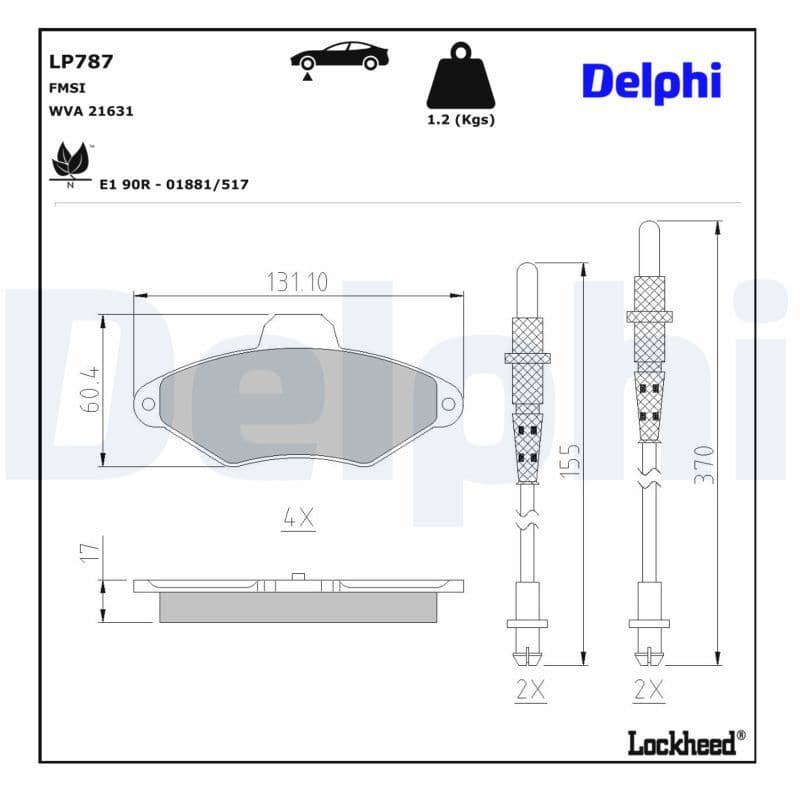 set placute frana,frana disc DELPHI LP787