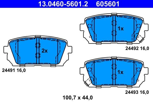 set placute frana,frana disc ATE 13.0460-5601.2