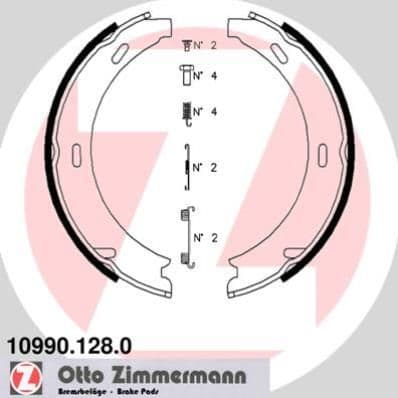 Set saboti frana, frana de mana ZIMMERMANN 10990.128.0