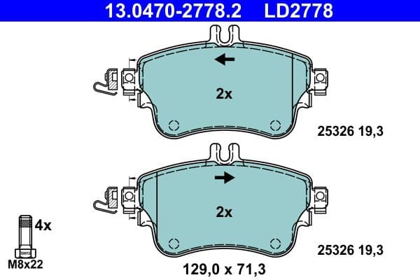 set placute frana,frana disc ATE Ceramic 13.0470-2778.2