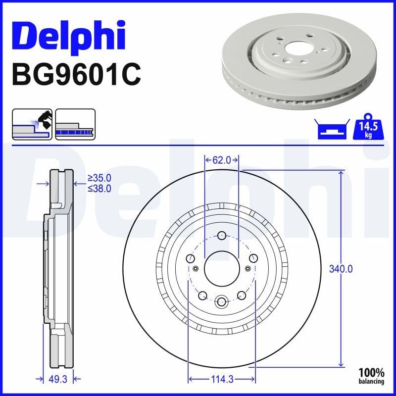 Disc frana DELPHI BG9601C