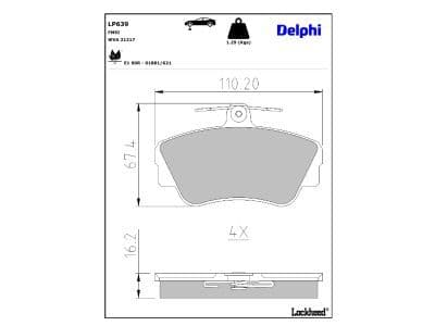set placute frana,frana disc DELPHI LP639