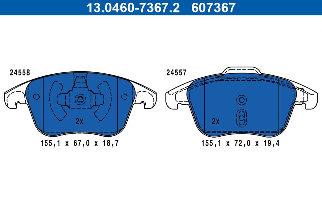 set placute frana,frana disc ATE 13.0460-7367.2