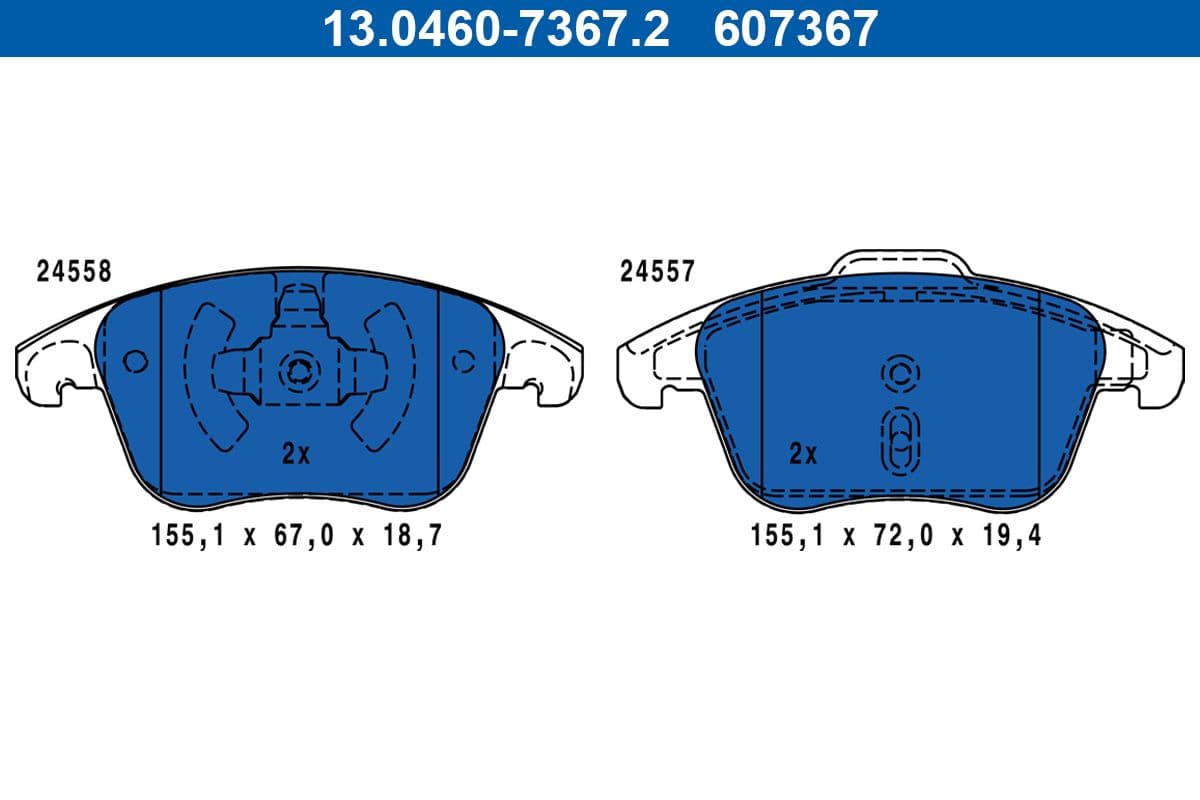 set placute frana,frana disc ATE 13.0460-7367.2