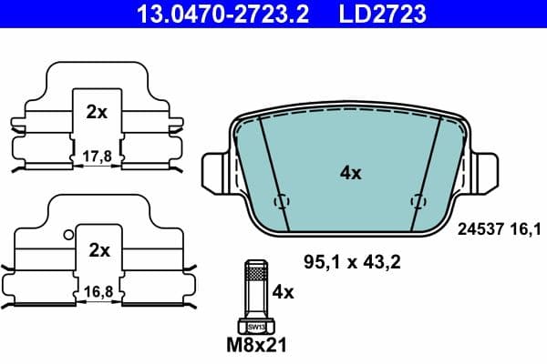 set placute frana,frana disc ATE Ceramic 13.0470-2723.2