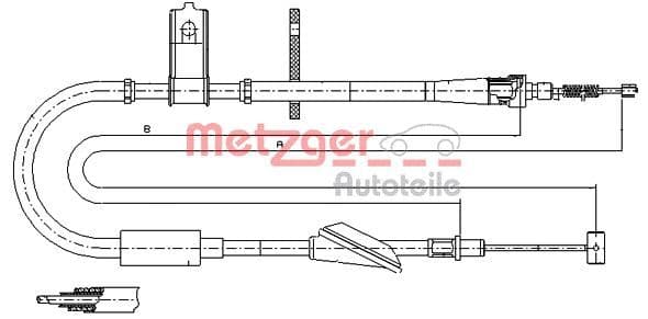 Cablu, frana de parcare METZGER 11.5744