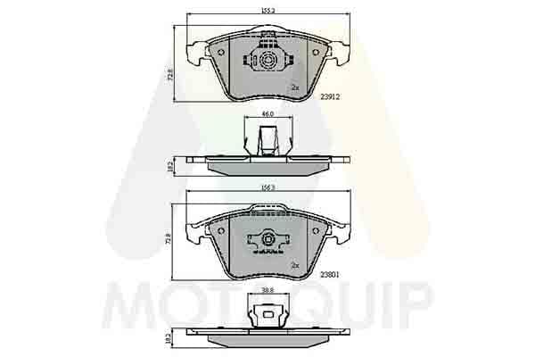 set placute frana,frana disc MOTAQUIP LVXL1276