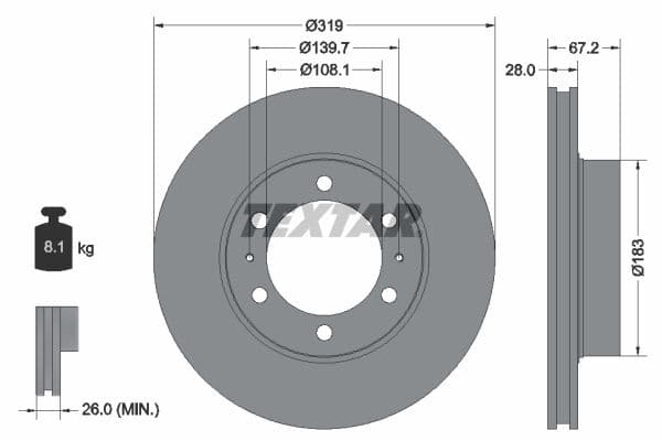 Disc frana TEXTAR PRO 92230403