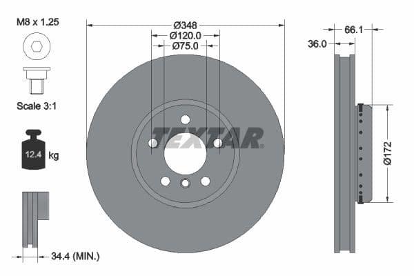 Disc frana TEXTAR PRO+ 92253725