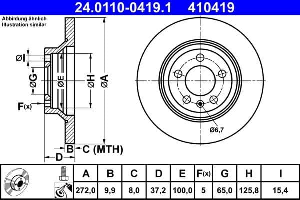 Disc frana ATE 24.0110-0419.1