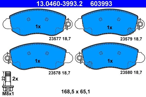 set placute frana,frana disc ATE 13.0460-3993.2