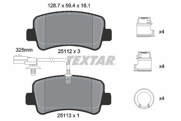 set placute frana,frana disc TEXTAR 2511209