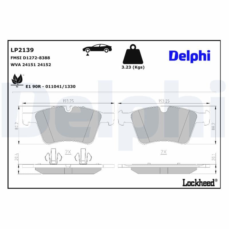 set placute frana,frana disc DELPHI LP2139
