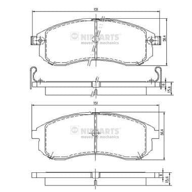 set placute frana,frana disc NIPPARTS N3605052