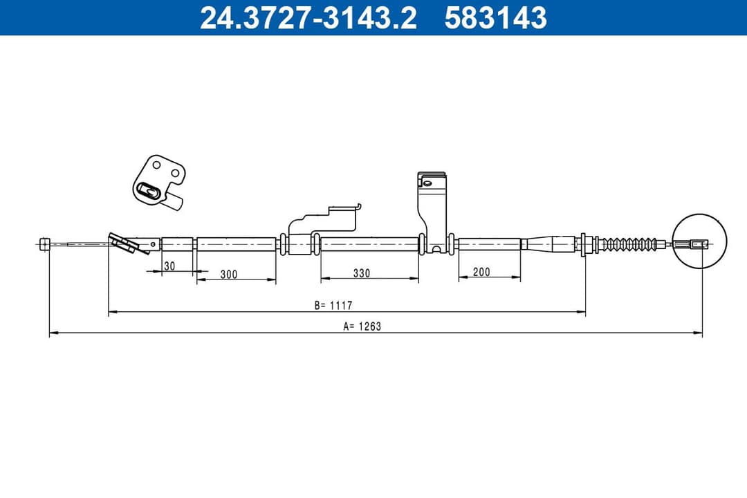 Cablu, frana de parcare ATE 24.3727-3143.2