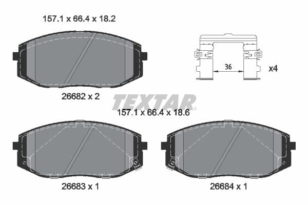 set placute frana,frana disc TEXTAR Q+ 2668201