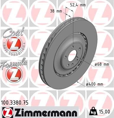 Disc frana ZIMMERMANN FORMULA Z 100.3380.75