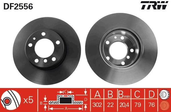 Disc frana TRW DF2556