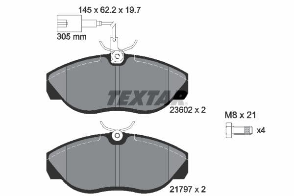 set placute frana,frana disc TEXTAR 2360201