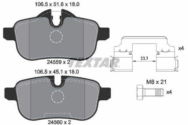 set placute frana,frana disc TEXTAR 2455901