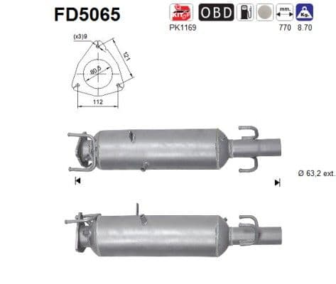 Filtru funingine/particule, sist.de esapament AS FD5065