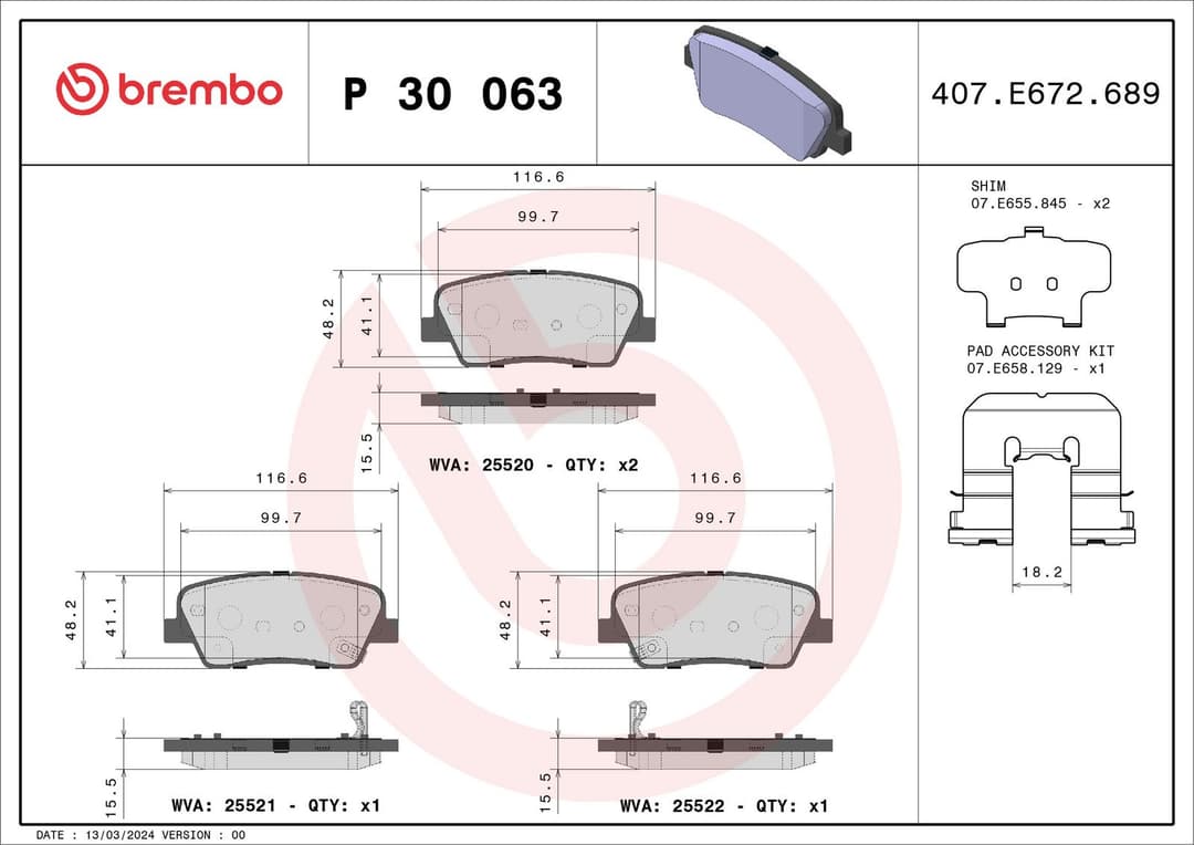 set placute frana,frana disc BREMBO PRIME LINE P 30 063