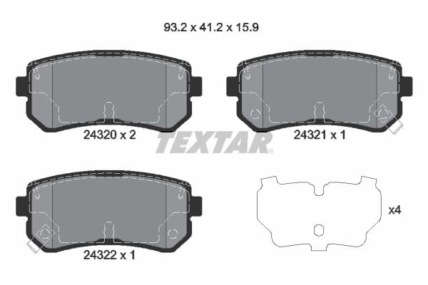 set placute frana,frana disc TEXTAR Q+ 2432001