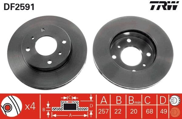 Disc frana TRW DF2591