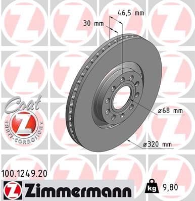 Disc frana ZIMMERMANN COAT Z 100.1249.20