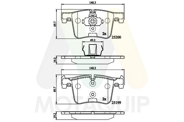 set placute frana,frana disc MOTAQUIP LVXL1730