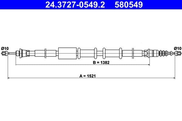 Cablu, frana de parcare ATE 24.3727-0549.2