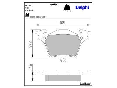 set placute frana,frana disc DELPHI LP1471